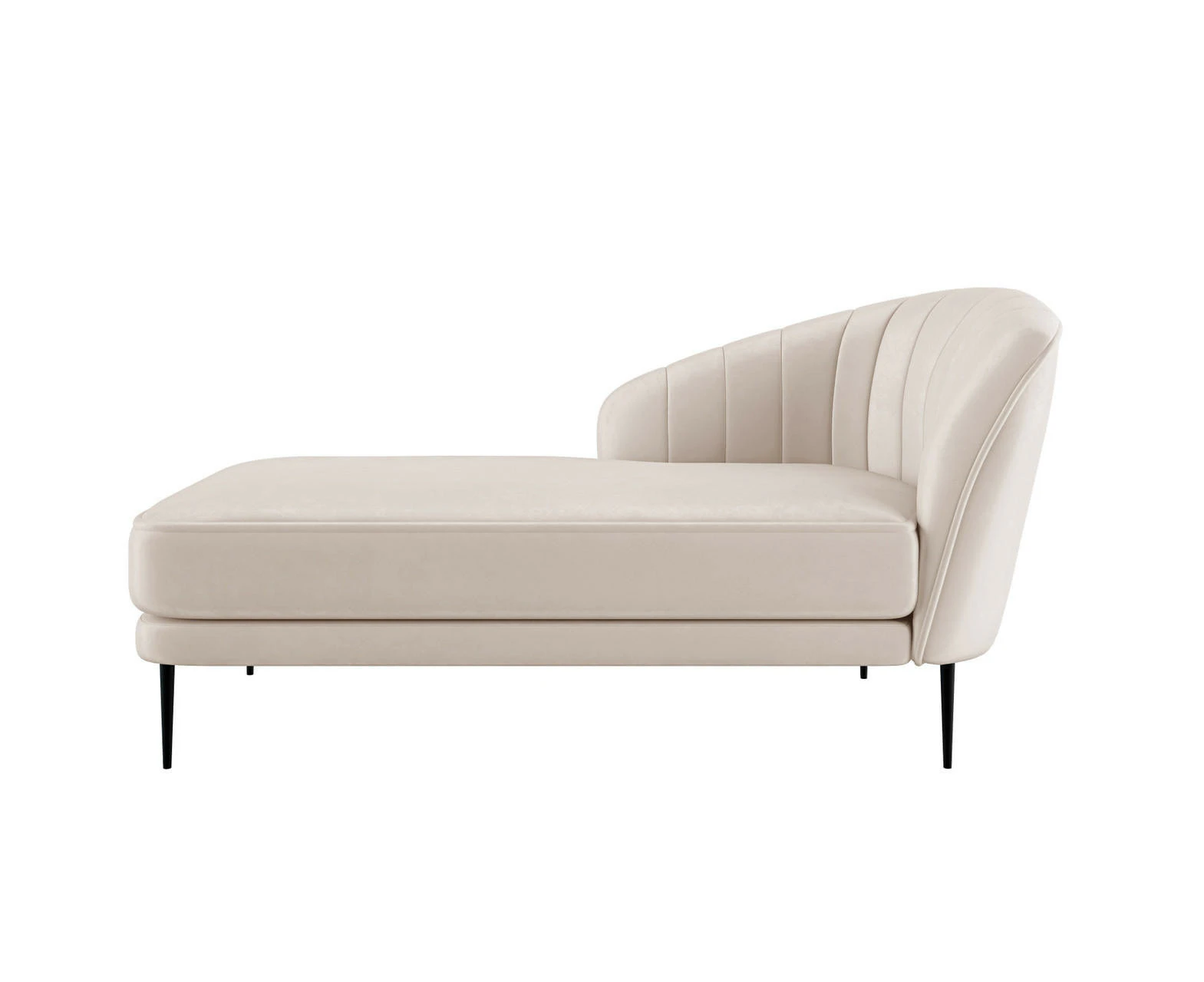 Kaj Velvet Daybed - Left Armrest - Cream