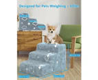 Dog Stairs for High Beds Couch, 4 Steps Pet Stairs for Small Dog Cat, Non-Slip Dog Ramp For Bed Sofa, High-Density Foam Washable Cover Dog Steps -Moon