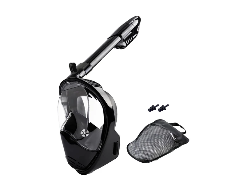 Full Face Snorkel Mask with Camera Mount - Black