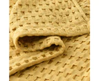 Cozy and Soft Waffle Weave 100% Cotton Blankets-Yellow