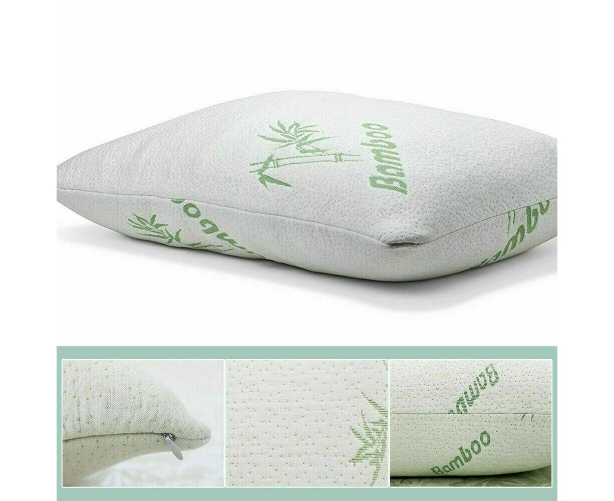 1 Luxury Soft Bamboo Memory Foam Pillow 70 x 40cm Fabric Fibre Cover Case