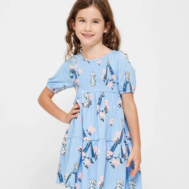 Disney Frozen Shirred Dress - Blue