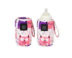 Portable Baby Bottle Milk Warmer Thermostat with 3 Temperature Adjustable - Pink