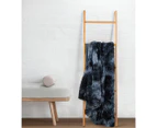 Gioia Casa Tie Dye Shaggy Microfibre Throw Blanket - Navy