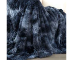 Gioia Casa Tie Dye Shaggy Microfibre Throw Blanket - Navy