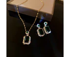 Vintage Paraiba Tourmaline Emerald Gemstone Earrings Ring Necklace Women Gift