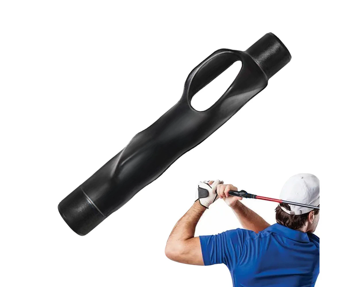 Golf Club Grip Trainer Attachment for Improved Hand Positioning - Black