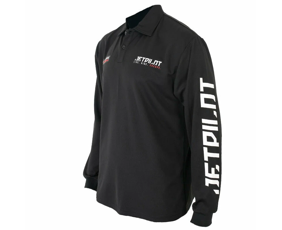 Jetpilot Venture Men's Long Sleeve Fishing Polo Shirt (black)