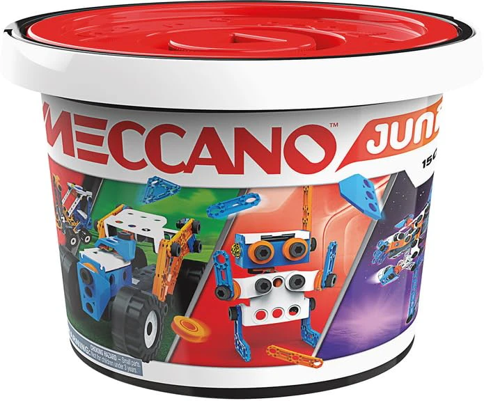 Meccano Junior, 150-piece Bucket Steam Model Building Kit For Open-ended Play, Kids Toys For Boys & Girls Ages 5+