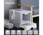 Folding Cat Litter Box Effective Odor-Eliminate Pet Cats Litter Enclosure