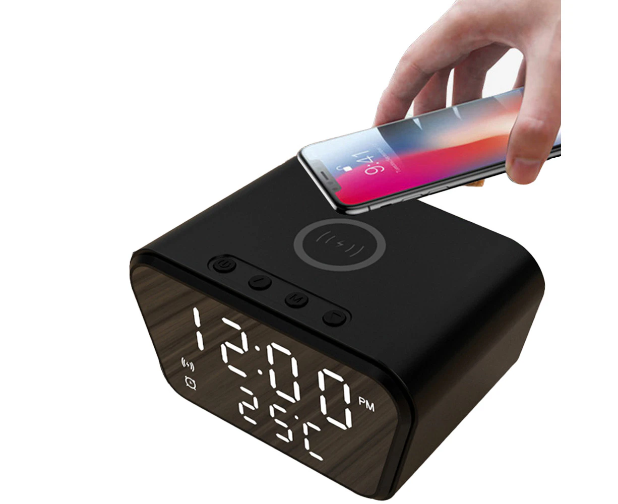 15W Fast Wireless Charging LED Digital Alarm Clock-