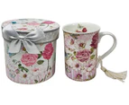 ARTON GIFTWARE T Time Mug with Gift Box Flower With Butterfly