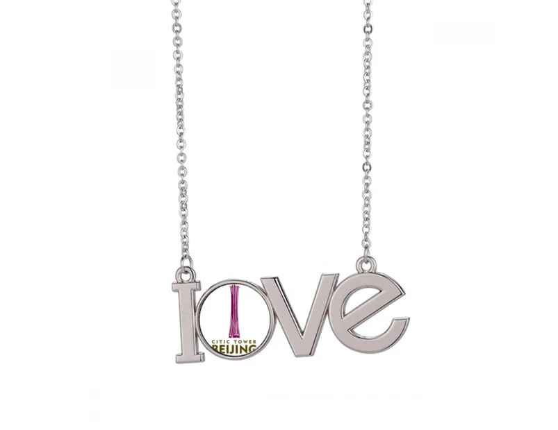 Beijing China City Tourism China Respect Love Necklace Pendant Charm Jewelry