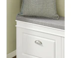 White Hallway Shoe Bench with Flip-Drawer and Seat Cushion