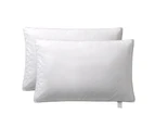 Dreamaker Medium Profile Microfibre Pillow with Gusset and Removable Cotton Cover Twin Pack