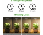 2 Pack Full Spectrum LED Grow Light - Height Adjustable Growing Lamp with Auto On/Off Timer 4/8/12H & 4 Dimmable Brightness