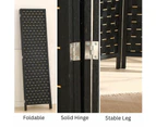 4-Panel Pine Wood Frame Room Divider Eco-Friendly Foldable Black