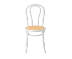 Oikiture Dining Chair Solid Wooden Chairs Ratan Seat White