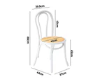 Oikiture Dining Chair Solid Wooden Chairs Ratan Seat White