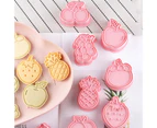 ishuif 8Pcs/Set Cookie Cutter Cute Anti-deform PP Creative Fruit Shape Cookie Mold for Kitchen-Pink