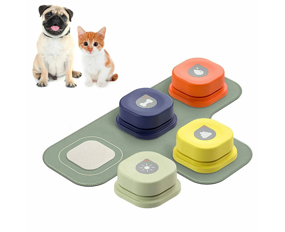 Hollypet 4 Pcs Dog Clickers for Communication Starter with Mat & Stickers