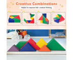 Costway 7pcs Baby Safe Foam Blocks Toddler Crawl Playset  Soft Indoor Activity Play Set w/Fasten Strap