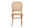 Oikiture Dining Chairs Wooden Chairs Rattan Accent Chair Beige