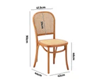 Oikiture Dining Chairs Wooden Chairs Rattan Accent Chair Beige