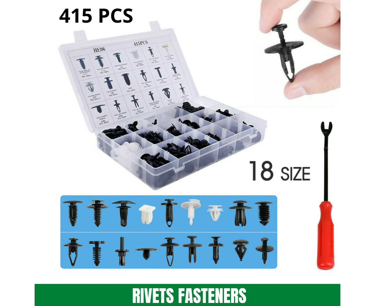 415pcs Car Plastic Push Pin Rivet Fasteners Trim Panel Moulding Clip