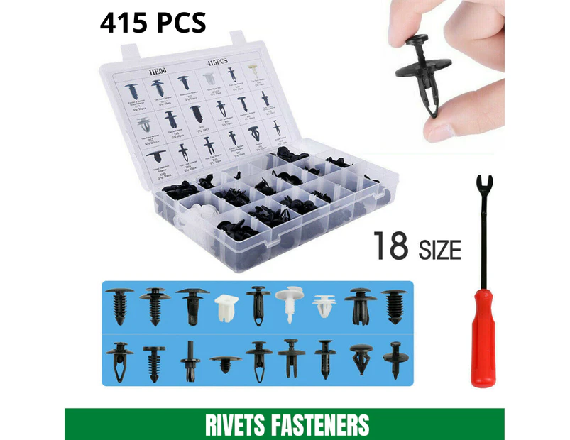 415pcs Car Plastic Push Pin Rivet Fasteners Trim Panel Moulding Clip