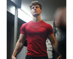 Mens Workout T-Shirts Athletic Gym Tee Shirts for Men with Short Sleeve-silvery