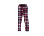 Men's Plush Fleece Pyjama Lounge Pants - Red/Tartan