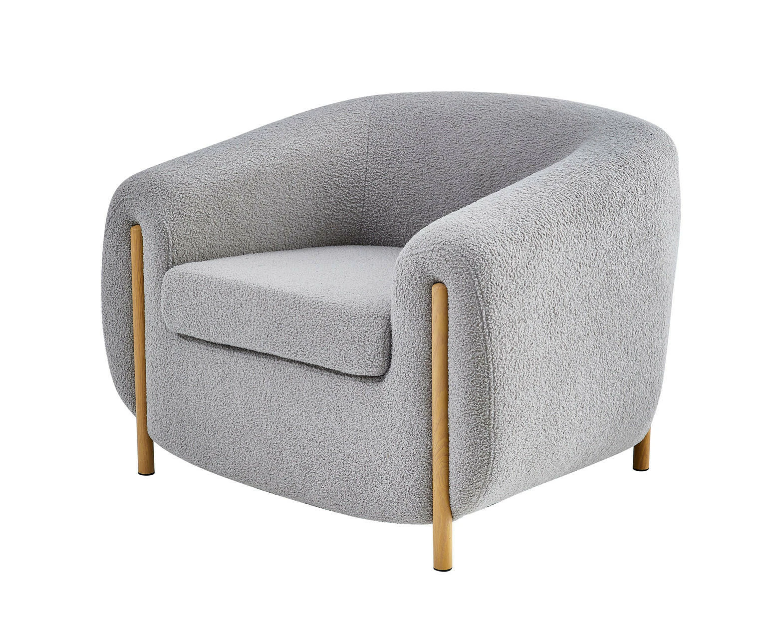 Gylin Boucle Accent Chair - Light Grey