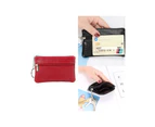 Bank Credit Card Holder Organizer Ultra-Slim Coin Purse Multi-slot Pocket Wallet for Women Small Purse Portable Wallet-Color-Oak red