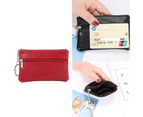 Bank Credit Card Holder Organizer Ultra-Slim Coin Purse Multi-slot Pocket Wallet for Women Small Purse Portable Wallet-Color-Oak red