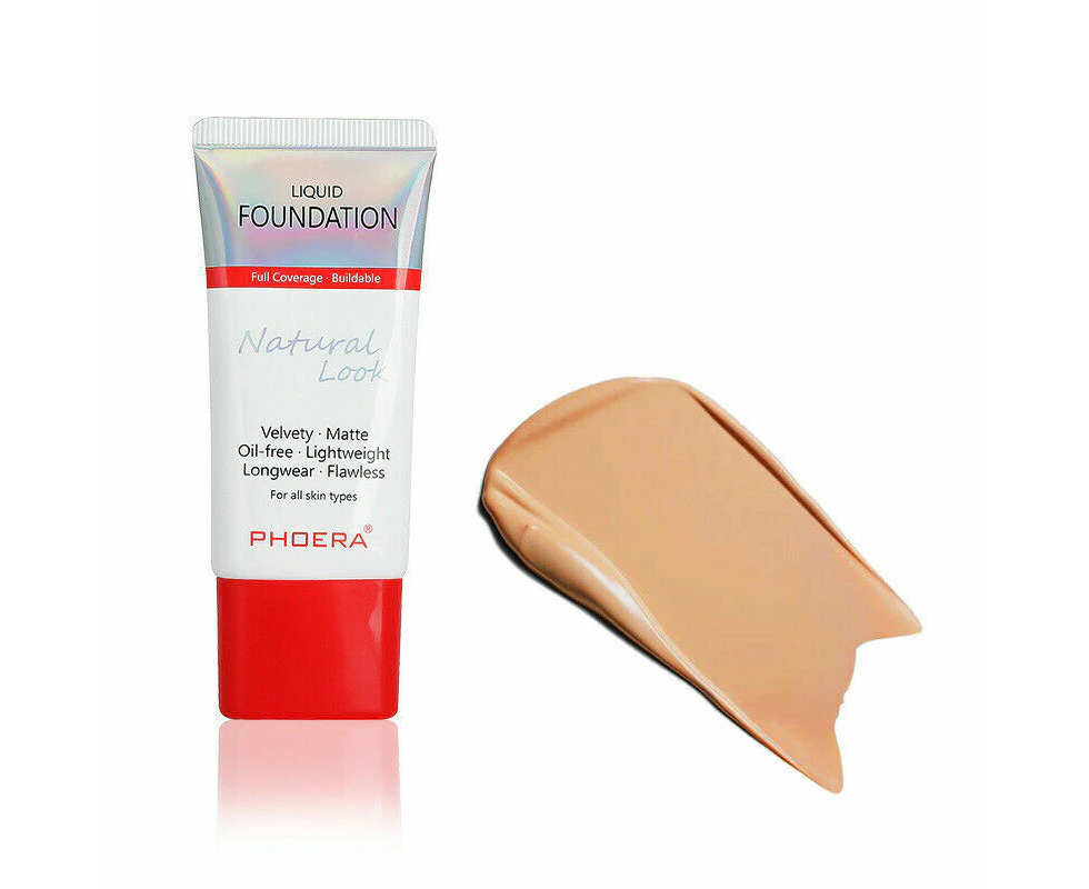 Liquid Foundation Full Coverage Velvety Matte Flawless Lasting Makeup Buff Beige