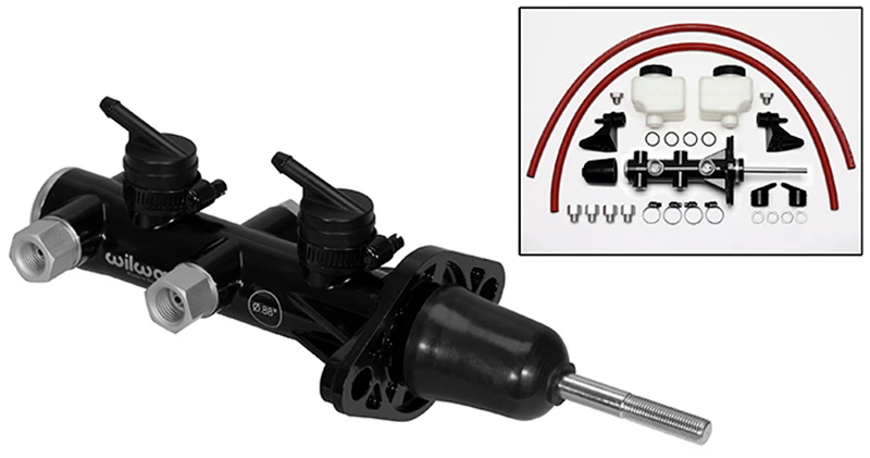 Wilwood Compact Remote Tandem Master Cylinder 15/16" Bore Black Finish