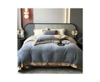 4 Piece Comforter Set Carved Crinkle Velvet Bedding-Decorative Pillow Shams Included-Color 13