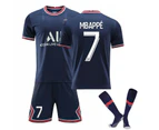 Kids PSG Mbappe #7 Boys Soccer Jersey Set Football Kits