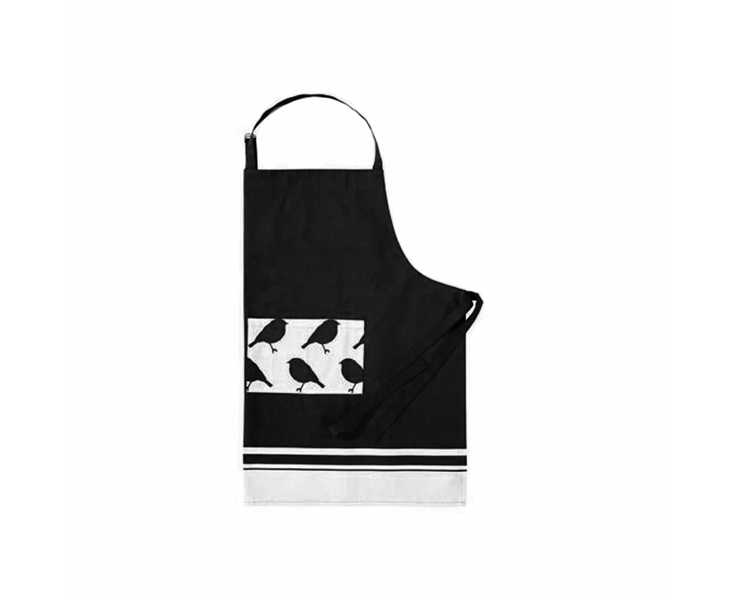 J Elliot Home Pinicola Black Cotton Standard Apron