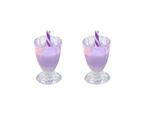 2Pcs Simulation Miniature Kids Handicraft Toys Plastic Drink Cups Ornament Gifts for Photography Purple
