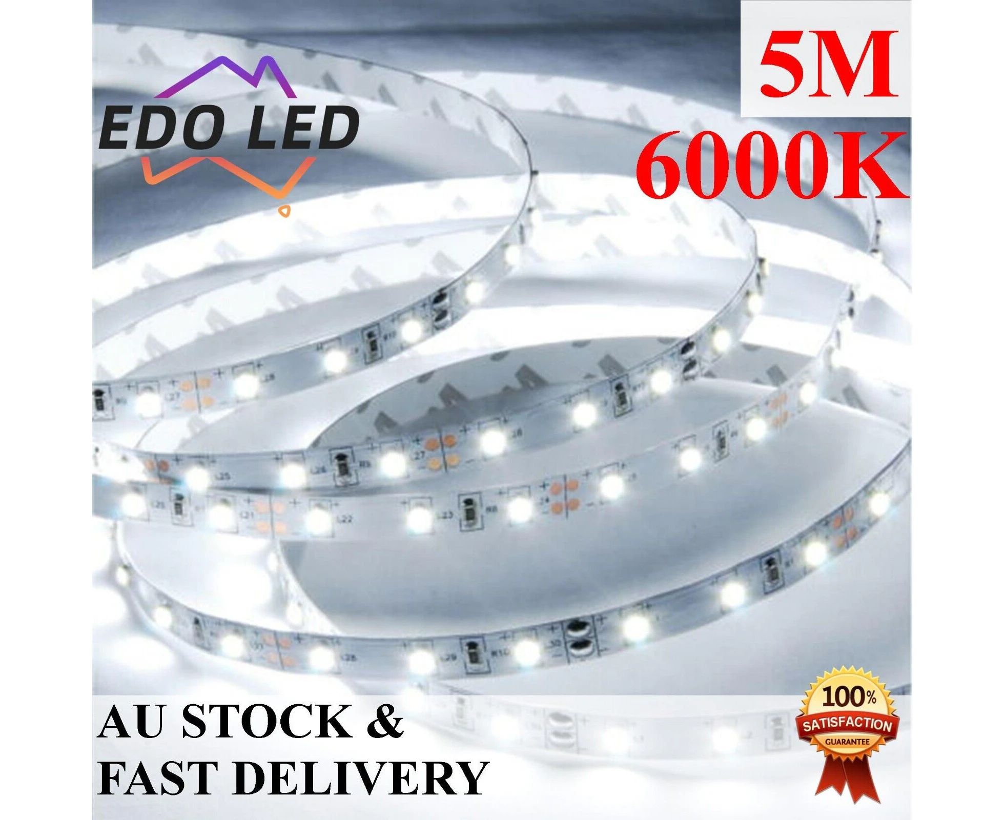 4xCool White 12V 5M 2835 SMD 300 Leds LED Strip Lights Car Boat Caravan Cabinet