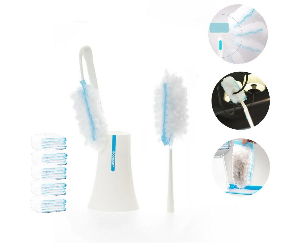 BOOMJOY Microfibre Telescoping Disposable Duster Extended Handle Home Cleaning Tool with 30 Refills