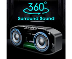 Wireless Bluetooth-compatible Audio Double Speaker with LED Display FM Radio Alarm Clock