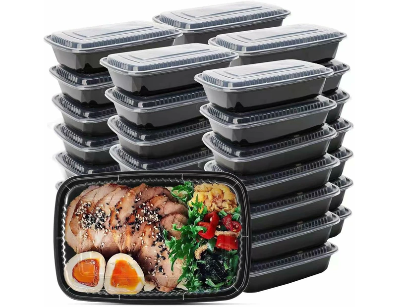 50 Pack 32 oz Meal Prep Containers with Lids - BPA Free, Microwave & Dishwasher Safe