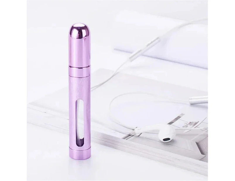 12ML Mini Perfume Bottle Atomizer Refillable Perfume Spray Bottle Portable Travel Aluminum Cosmetic Empty Spray Scent Pump Tools - Purple