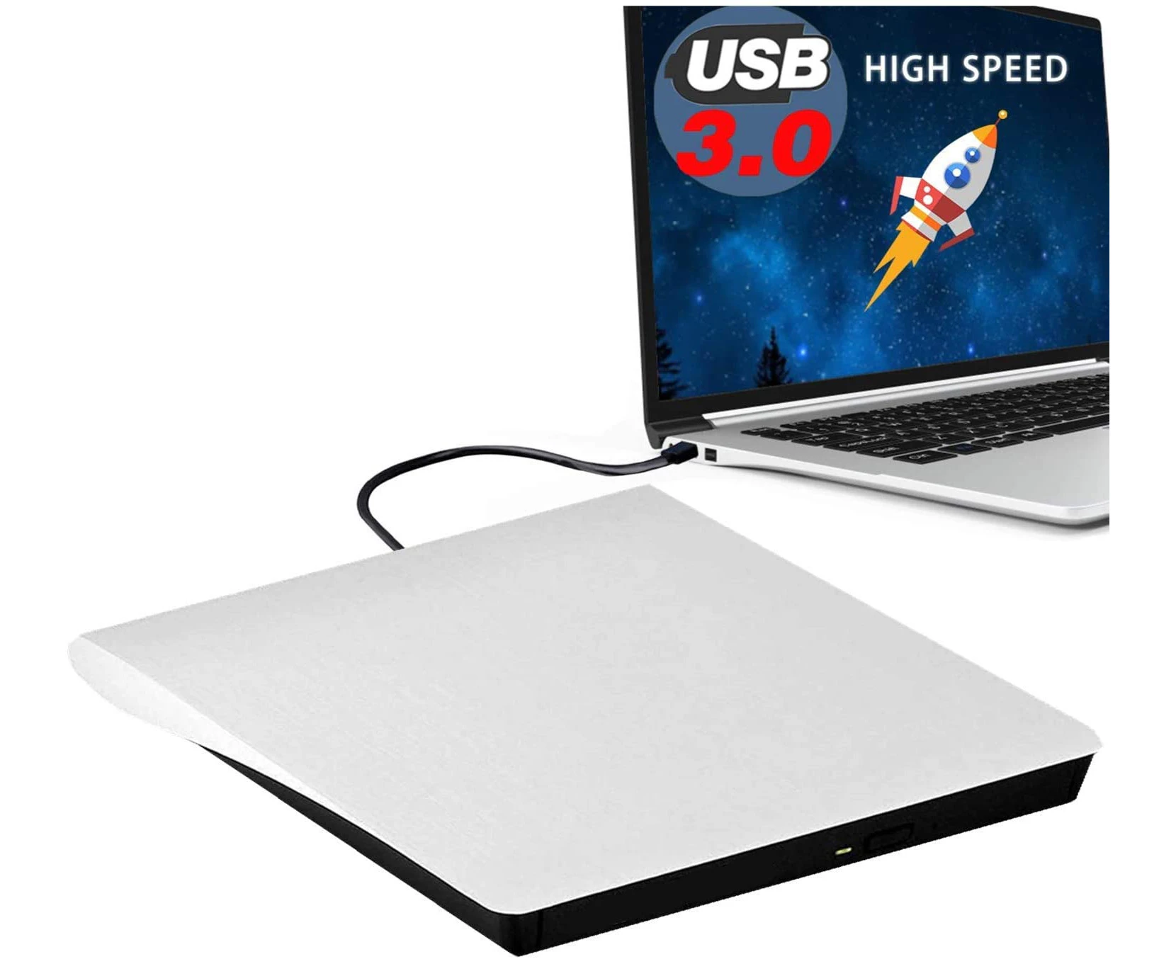 External DVD Drive, USB 3.0 Portable CD/DVD-RW Drive/DVD Player CD for Laptops