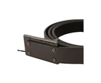 CNC Costume National Men Leather Belt with Logo Metal Buckle - Brown