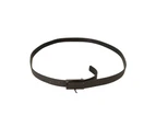 CNC Costume National Men Leather Belt with Logo Metal Buckle - Brown