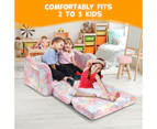 Kids Flip Out Sofa Convertible Couch Lounge Chair Fold Comfy Toddler Bed 2 Seater Childrens Armchair Storage Glow in The Dark